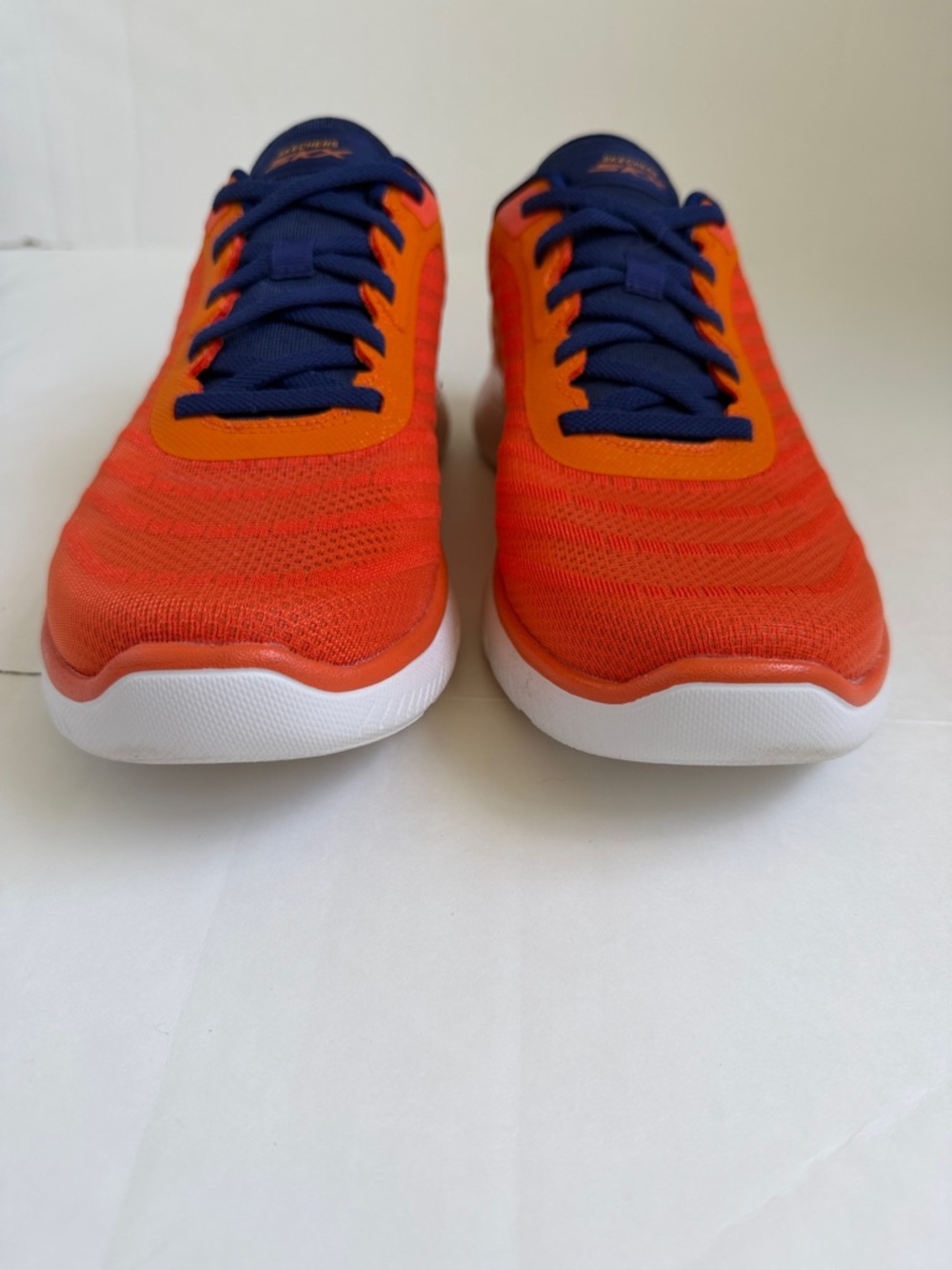 Skechers Slip-Ins Orange Athletic Sneakers with Navy Details - Picture 4 of 9